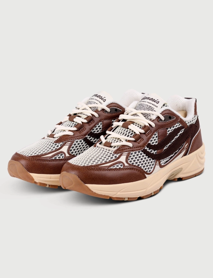 Genesis Baskets Femme G-Eco 2 Tones Mesh Marron Blanc - 2