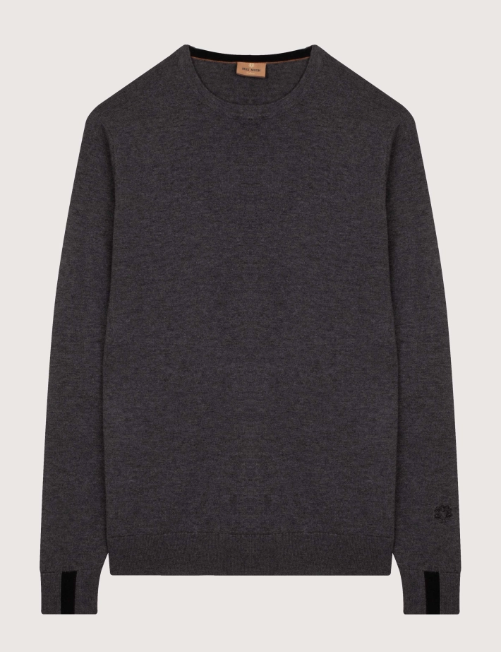 MOS MOSH Tricot Homme Adam Marron Gris Charbon