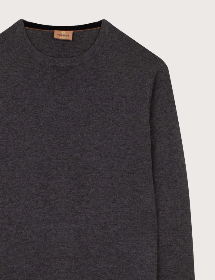 MOS MOSH Tricot Homme Adam Marron Gris Charbon - 3