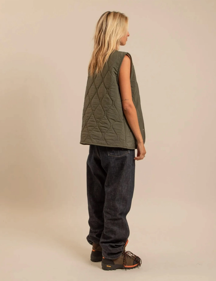 AOKYANOS Gilet Sans Manches Femme Fourrée Venice Kaki - 3