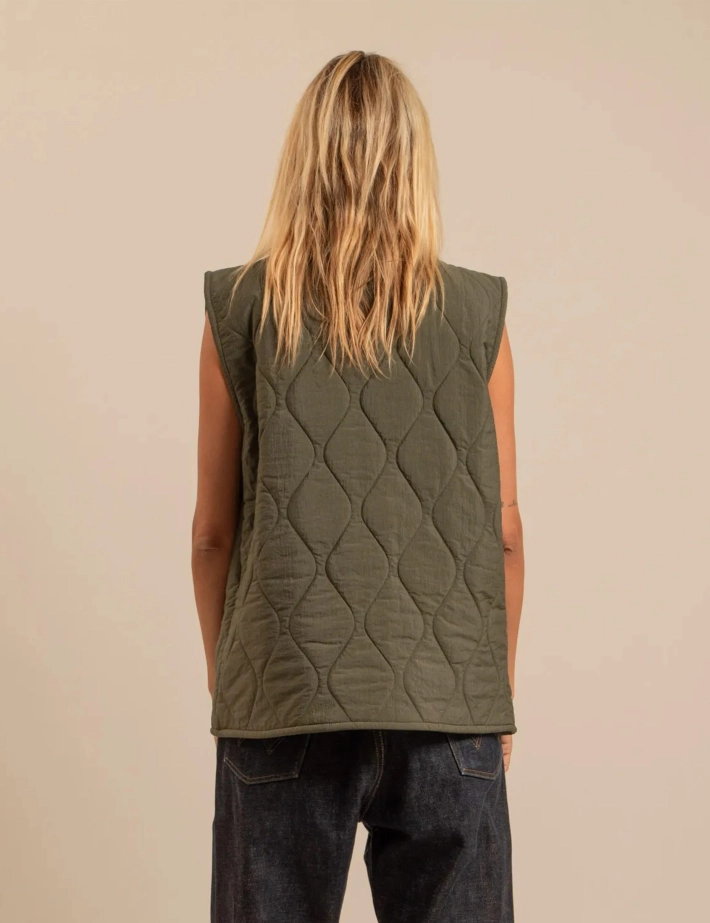 AOKYANOS Gilet Sans Manches Femme Fourrée Venice Kaki - 2