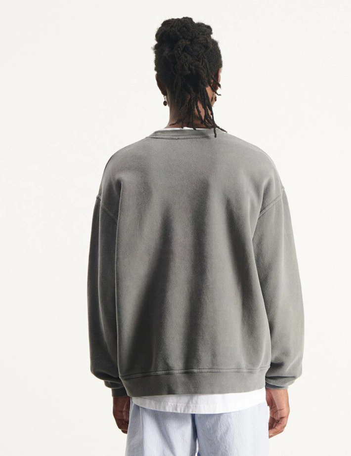American Vintage Pull Homme Col Rond Plizzy Gris Vintage - 3