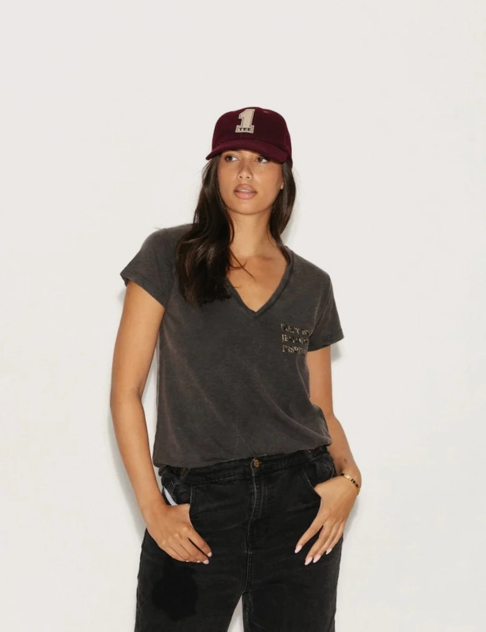 One Tee T-Shirt Femme Manches Courtes Carmel Noir