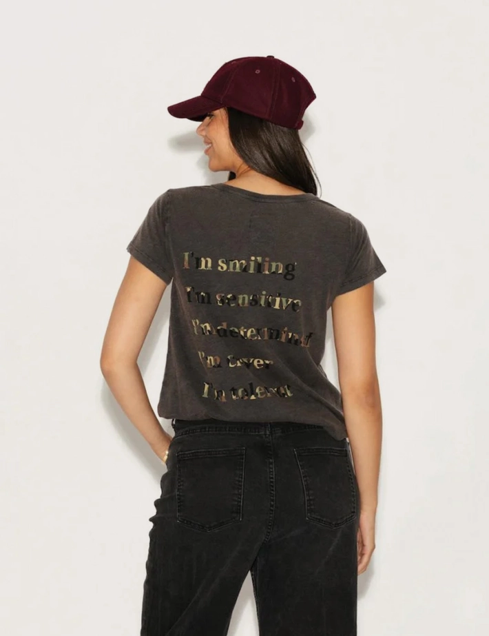 One Tee T-Shirt Femme Manches Courtes Carmel Noir - 2