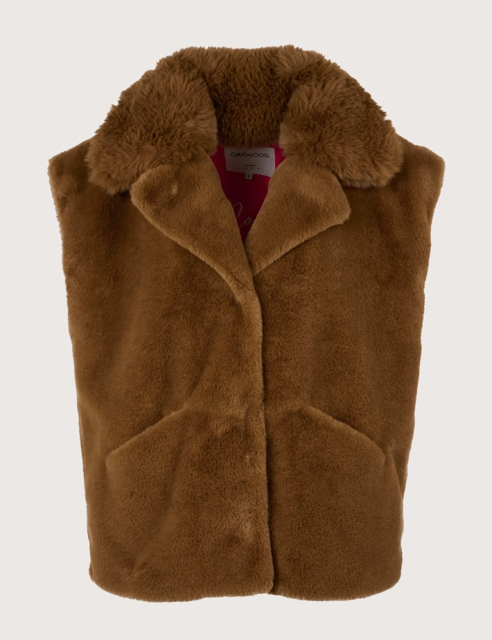 OAKWOOD Gilet Sans Manches Femme Fourrure Enola Camel - 2