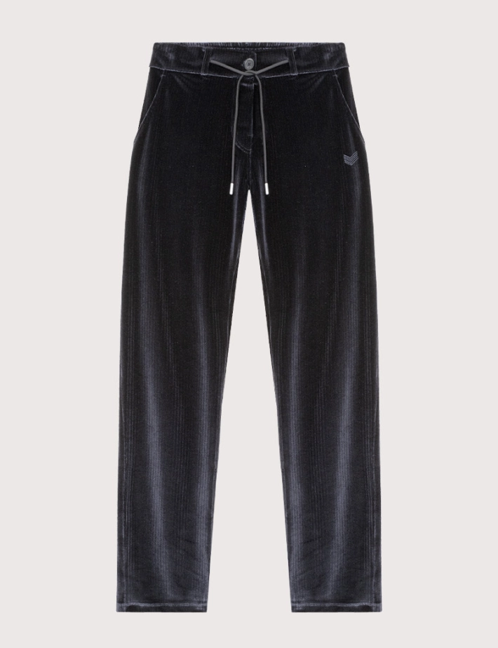 HBT Precieux Shiny Velvet | Tessa Pantalon Femme Noir