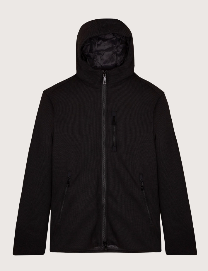 SSEINSE Zipper Homme à Capuche Noir