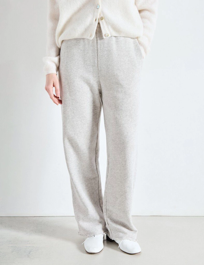 American Vintage Jogging Droit Femme Kodytown Polaire Gris Chiné - 2