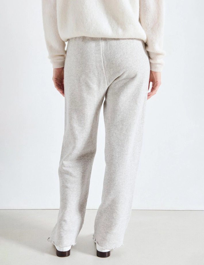 American Vintage Jogging Droit Femme Kodytown Polaire Gris Chiné - 3