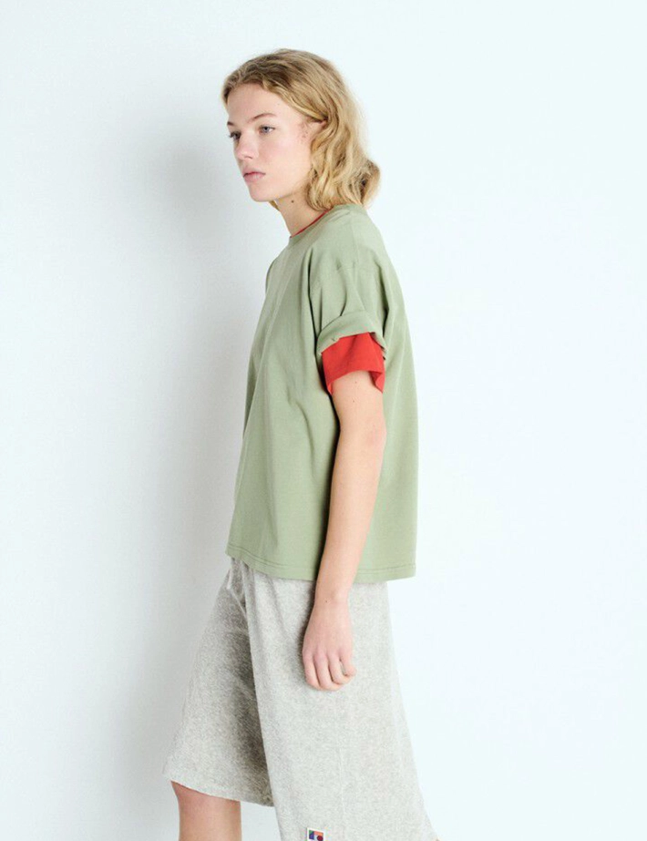 American Vintage T-Shirt Droit Femme Fizvalley Kaki - 3