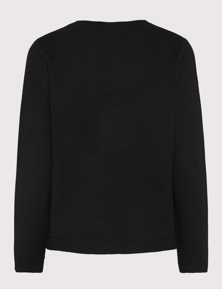 PIECES T-Shirt Manches Longues Col V Bree Noir - 2