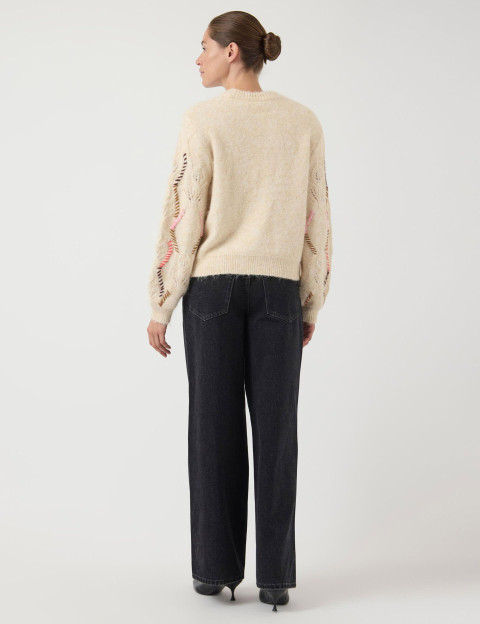 Y.A.S Pull en Laine Gabbi Beige - 4