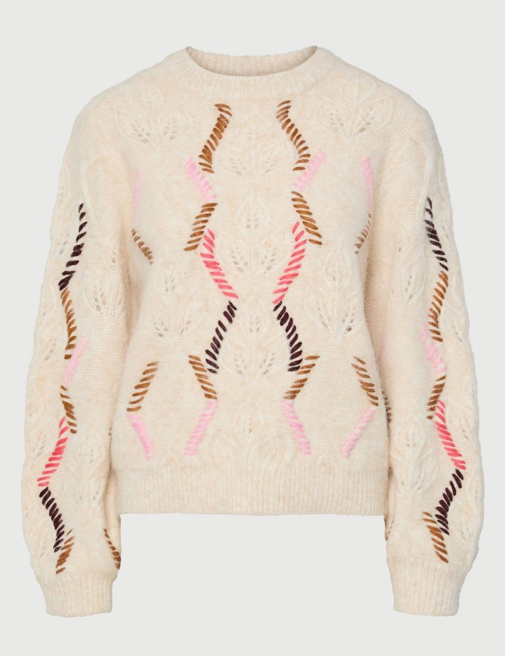 Y.A.S Pull en Laine Gabbi Beige
