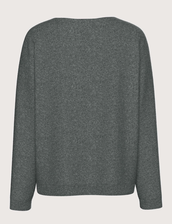 PIECES T-Shirt Manches Longues Col V Bree Anthracite - 2