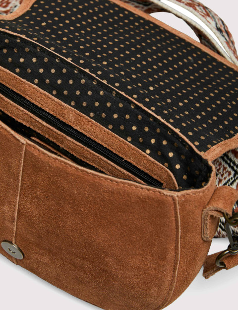 PIECES Sac Teddy Cross Body Suède Julia Marron - 4