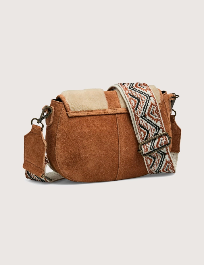 PIECES Sac Teddy Cross Body Suède Julia Marron - 2