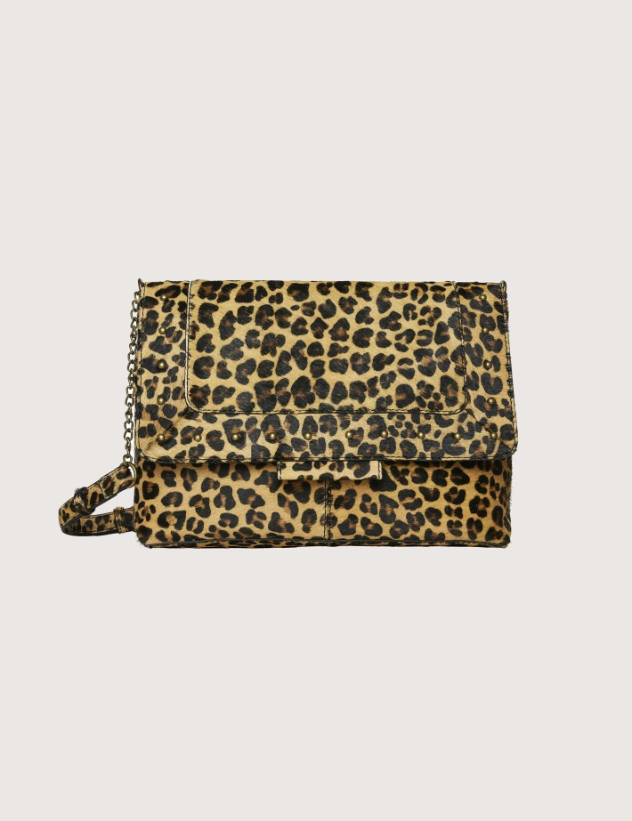 PIECES Sac en Cuir Felizio Large Léopard
