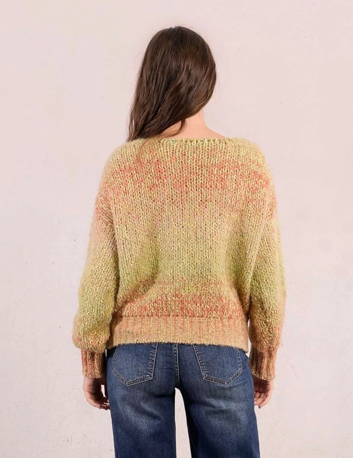 MOLLY BRACKEN Pull Femme en Maille Vert Citron - 2