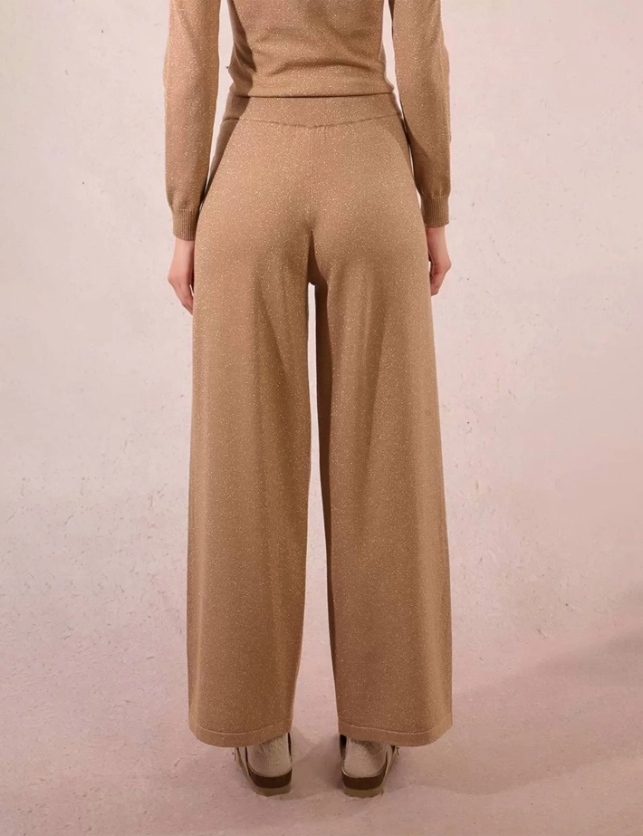 MOLLY BRACKEN Pantalon Femme en Maille Brillant Beige - 2