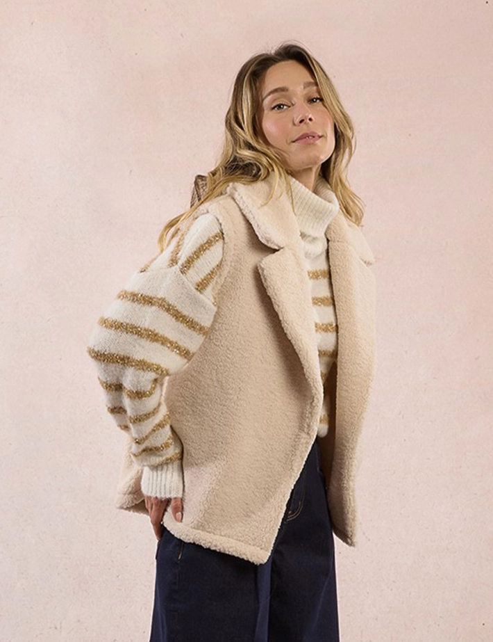 MOLLY BRACKEN Veste Femme Sans Manches Ecru - 3