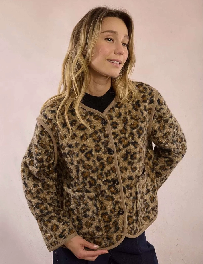 MOLLY BRACKEN Veste Femme Manches Longues Leopard - 3