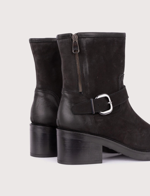 Paoyama Bottines Matilde Frange Cuir Nabuk Noir - 4