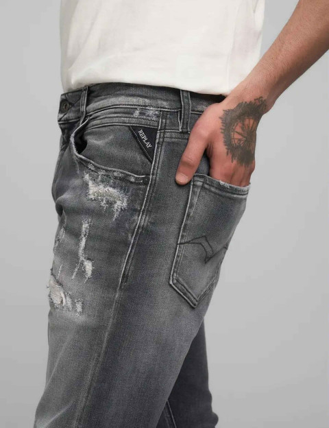 REPLAY Jean Homme Coupe Slim Anbass 34R Gris - 6
