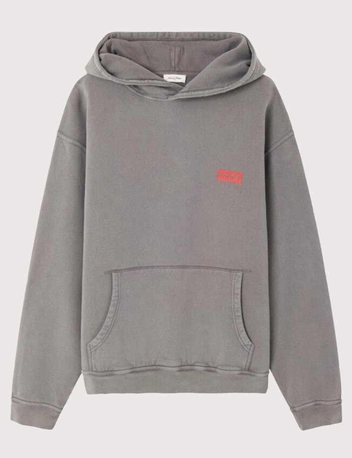 American Vintage Pull Homme à Capuche Plizzy Gris Vintage