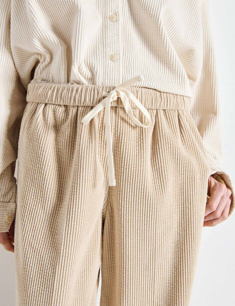 American Vintage Pantalon Carotte Femme Padow Beige - 4