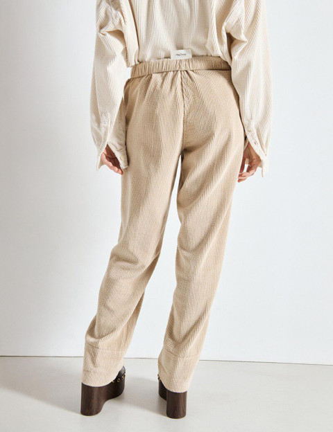 American Vintage Pantalon Carotte Femme Padow Beige - 3