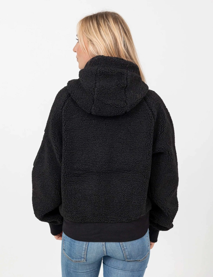 BOMBERS ORIGINALS Veste Fourrure Capuche Femme Hood Noir - 3