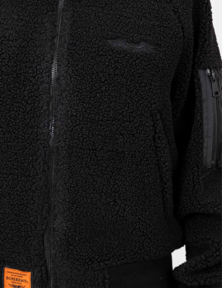 BOMBERS ORIGINALS Veste Fourrure Capuche Femme Hood Noir - 6