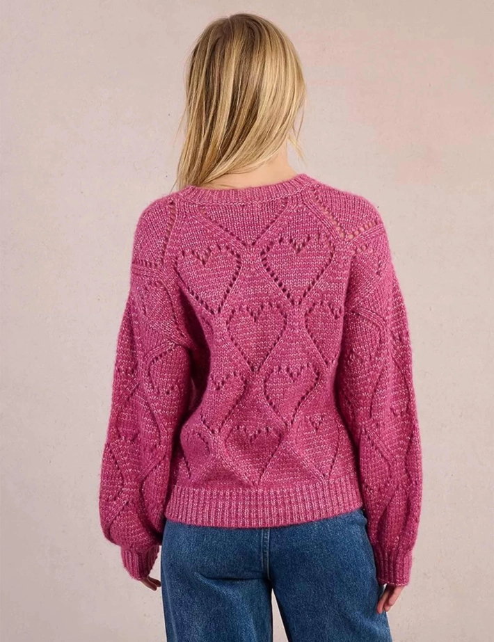 MOLLY BRACKEN Pull Femme Manches Longues Rose - 2
