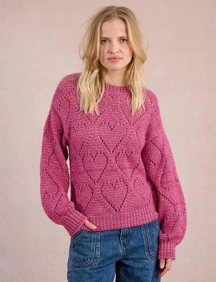 MOLLY BRACKEN Pull Femme Manches Longues Rose - 4