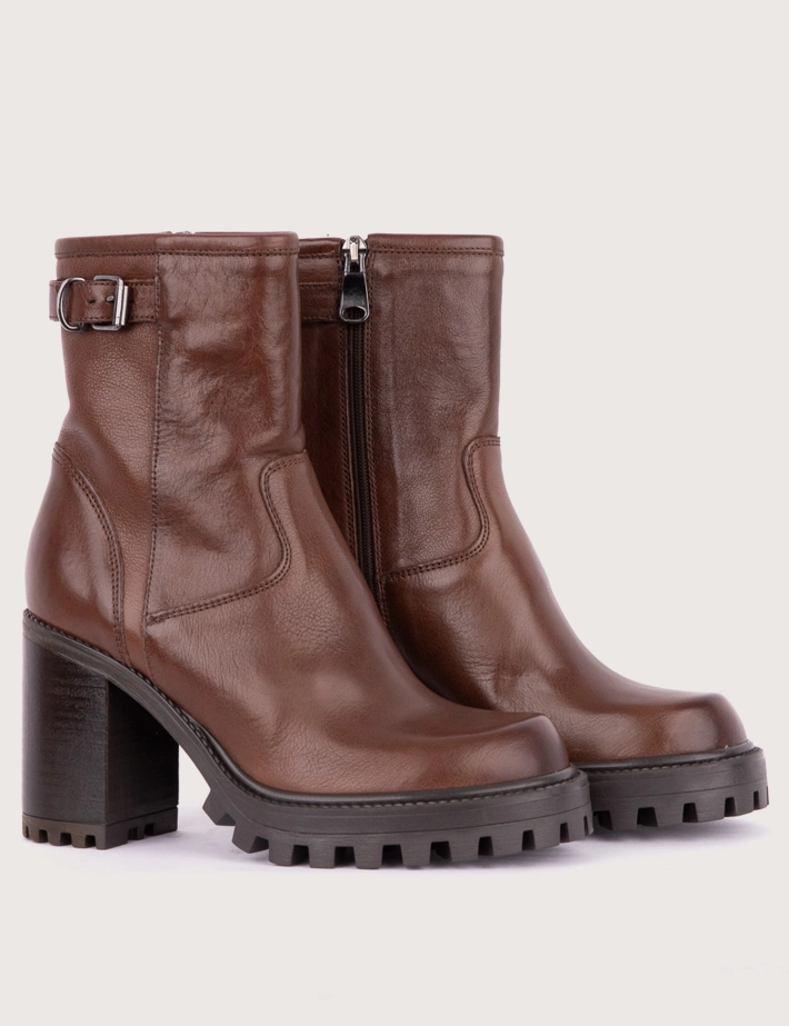 Paoyama Bottines Ilda Cuir Di Moro Marron Foncé - 2