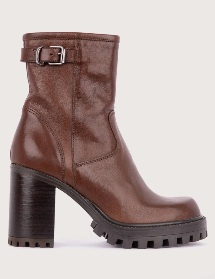 Paoyama Bottines Ilda Cuir Di Moro Marron Foncé