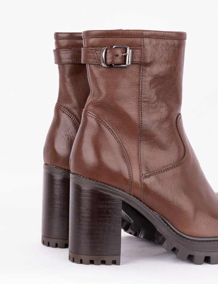 Paoyama Bottines Ilda Cuir Di Moro Marron Foncé - 3