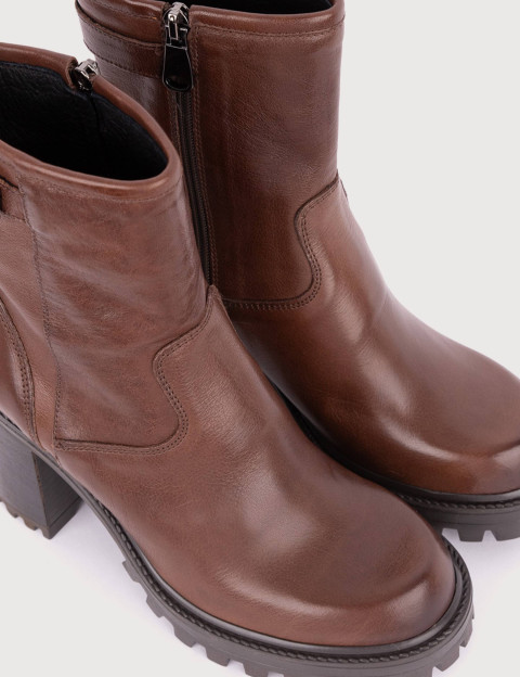 Paoyama Bottines Ilda Cuir Di Moro Marron Foncé - 4