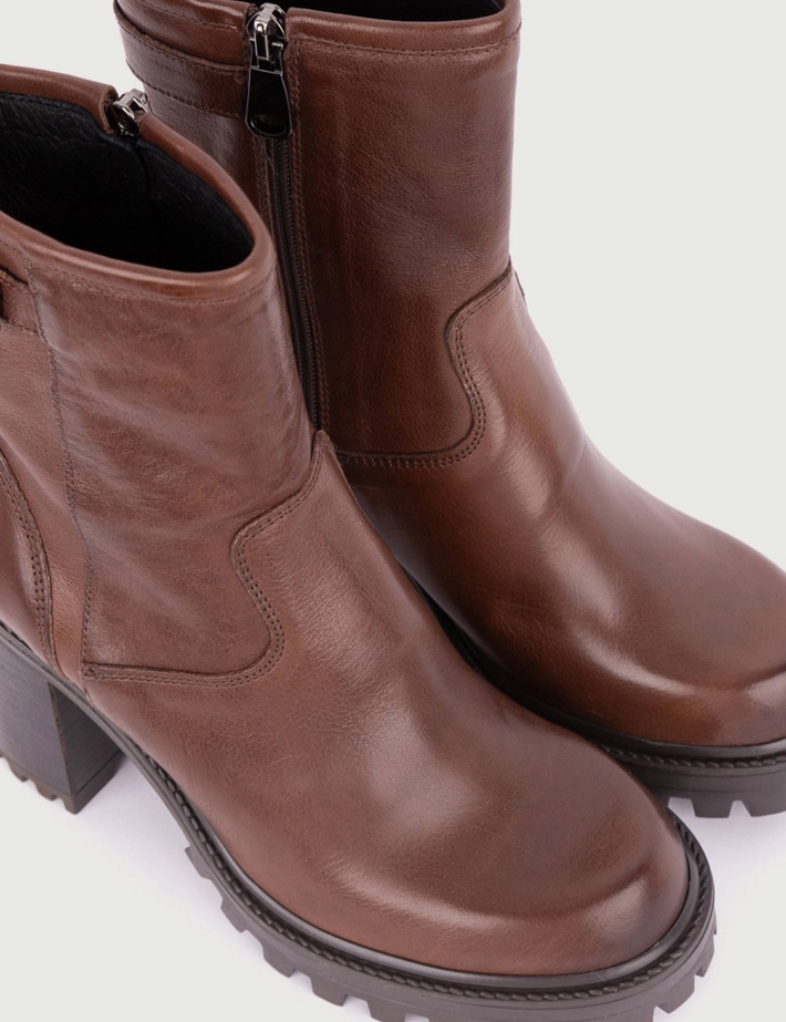 Paoyama Bottines Ilda Cuir Di Moro Marron Foncé - 4