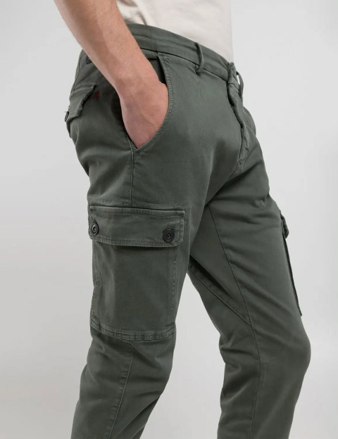 REPLAY Pantalon Cargo Slim Jaan Vert Kaki - 4