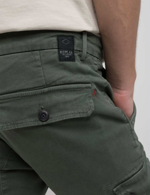 REPLAY Pantalon Cargo Slim Jaan Vert Kaki - 6