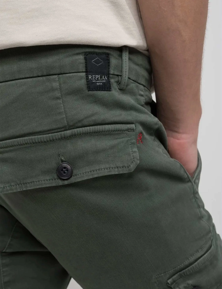 REPLAY Pantalon Cargo Slim Jaan Vert Kaki - 6