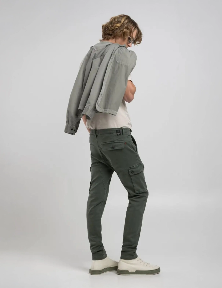 REPLAY Pantalon Cargo Slim Jaan Vert Kaki - 2