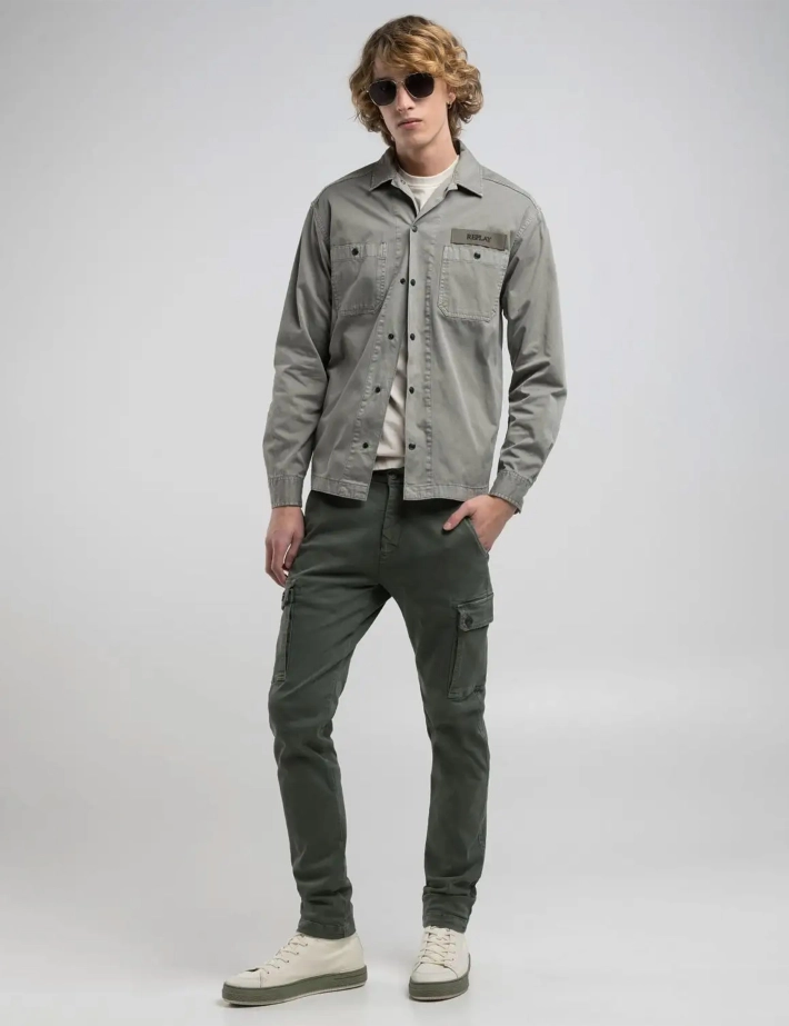 REPLAY Pantalon Cargo Slim Jaan Vert Kaki - 3