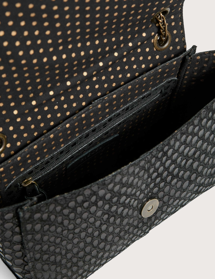PIECES Sac en Cuir Monuna Cross Body Noir