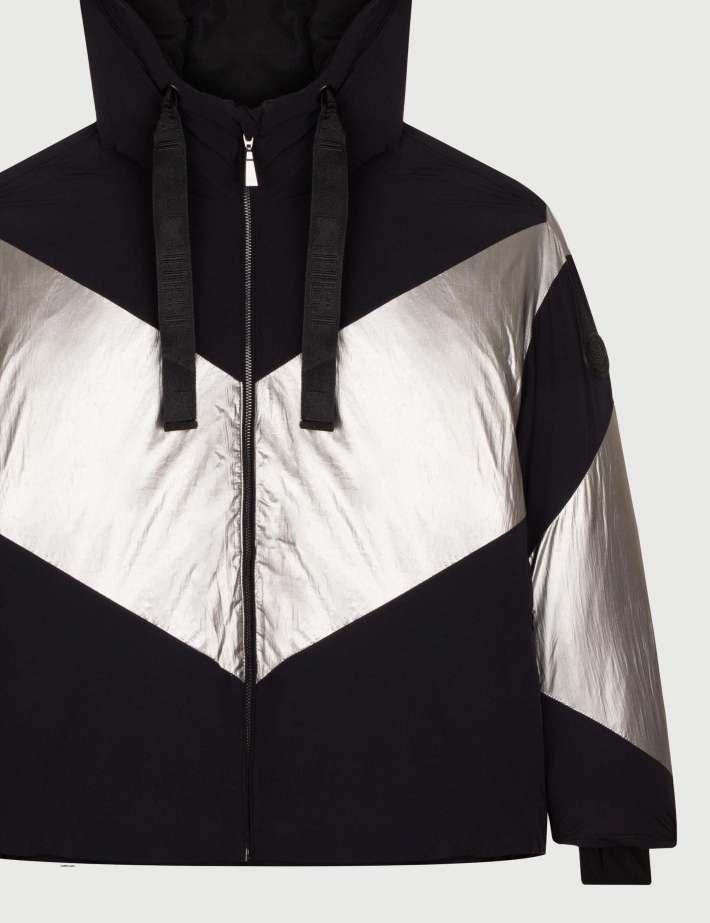 HBT Basics Jackets | Sun Bicolor Mat Silver Crinkled Femme Noir - 3