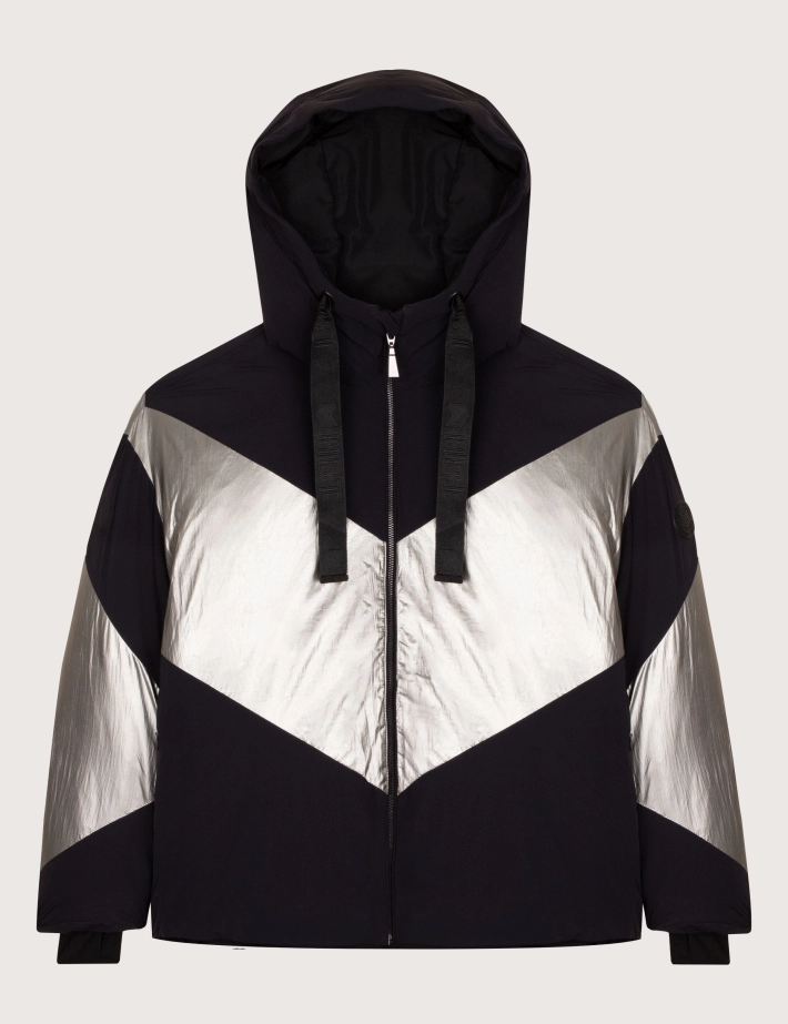 HBT Basics Jackets | Sun Bicolor Mat Silver Crinkled Femme Noir