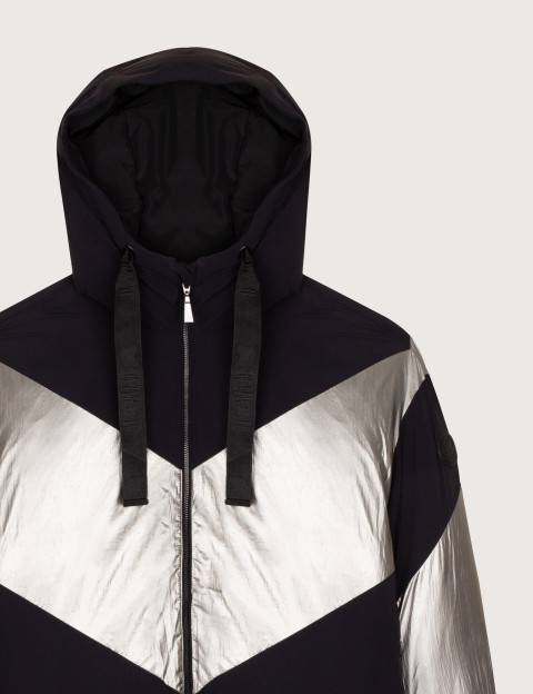 HBT Basics Jackets | Sun Bicolor Mat Silver Crinkled Femme Noir - 4