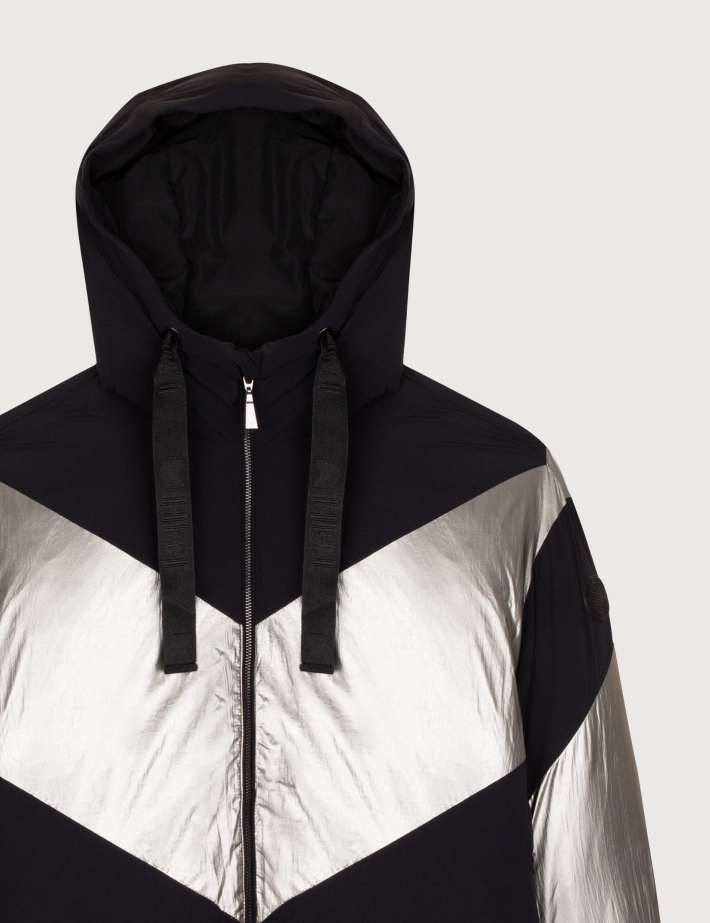 HBT Basics Jackets | Sun Bicolor Mat Silver Crinkled Femme Noir - 4