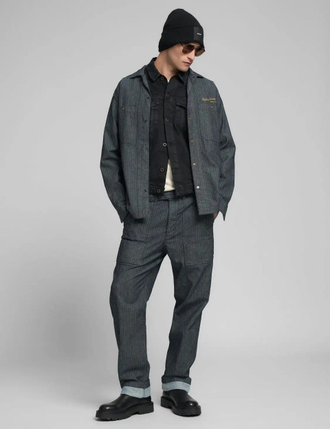 REPLAY Pantalon Homme Regular Rayé Bleu Foncé - 6